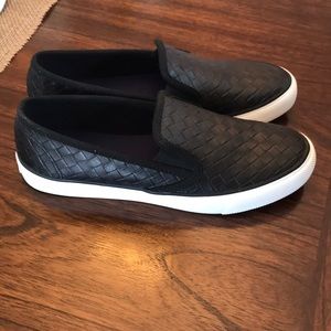 Black Sperry slip ons